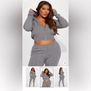 Fashion Nova Gray Knit Leggings Set